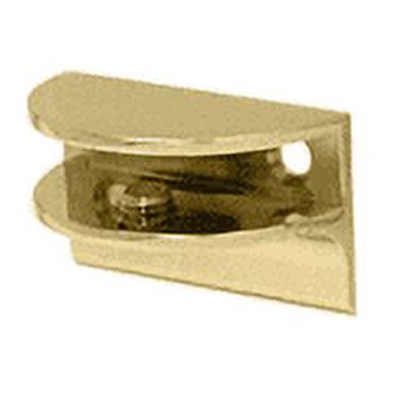 CRL EH126 Brass Rounded Interior Shower Shelf Clamp with Support Leg