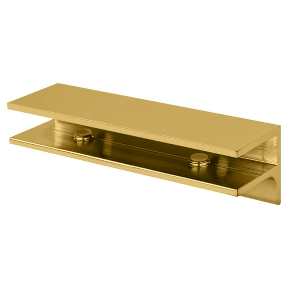 CRL EH130 Brass Rectangular Interior Shower Shelf Clamp with Support Leg