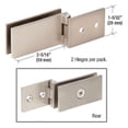 thumbnail image 1 of CRL EH85 Brushed Nickel Light Duty Frameless Cabinet Door Hinge - Square Corner Style - pack of 2, 1 of 6