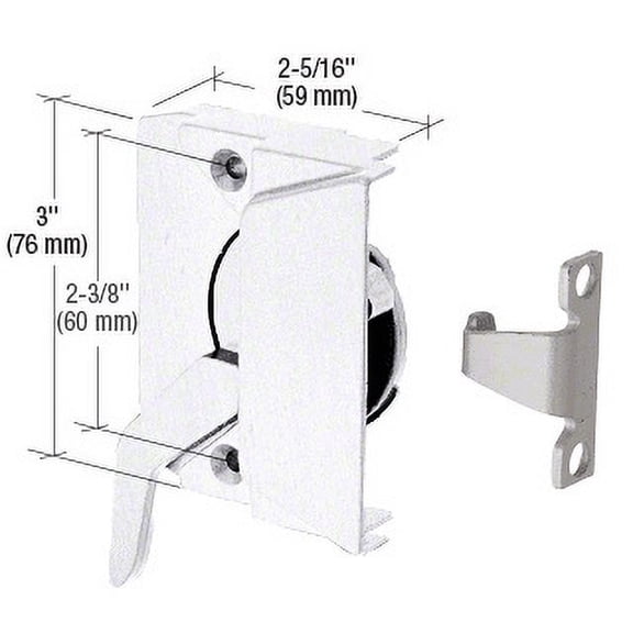 CRL EP23051 White Right Hand Casement Window Lock with 2-3/8" Screw Holes