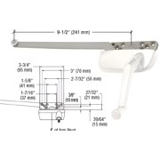 CRL EP24187 White Right Hand Ellipse Style Casement Operator with 9-1/2" Single Arm