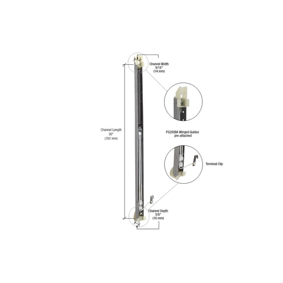 CRL FA2920GW 2920 Window Channel Balance with FS293BA Guides Attached