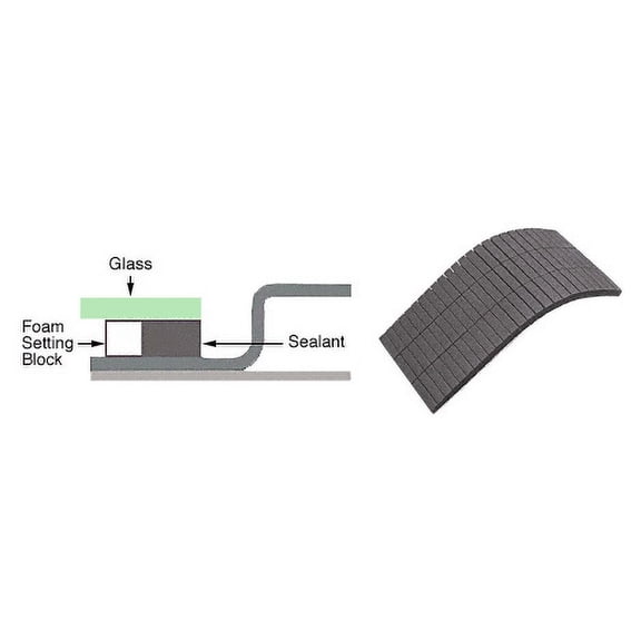 CRL FB250P 5/16" Height Windshield Foam Support Blocks in a Poly Pack Black