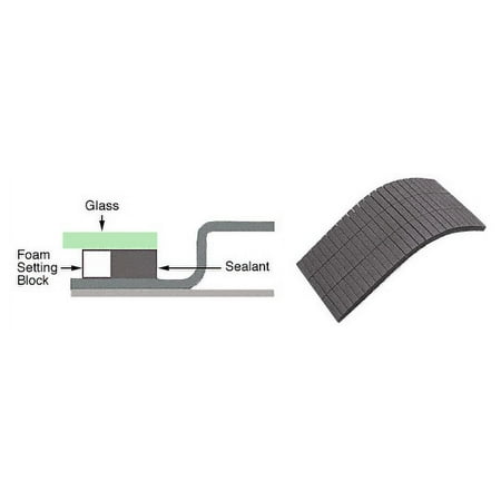 CRL FB312P 1/4" Height Windshield Foam Support Blocks in a Poly Pack Black