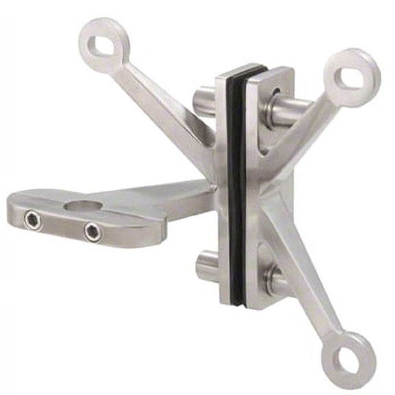 CRL FMHP40LHABS Left Hand 316 Brushed Stainless Steel Three Arm Fin Mount Heavy-Duty Pivot Bracket Only