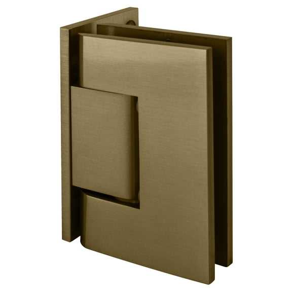 CRL GEN044BBRZ Brushed Bronze Copper Geneva Series Wall Mount Offset Back Plate Hinge, Brass Material, 5/16" To 1/2" Glazing Thickness, Brushed Bronze Finish