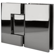 CRL GEN180CH Polished Chrome Geneva Series 180 Degree Glass-To-Glass Standard Hinge, Brass Material, 2-3/16" Width, Polished Chrome Finish