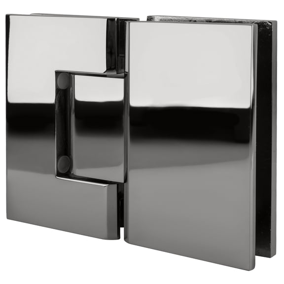 CRL GEN180CH Polished Chrome Geneva Series 180 Degree Glass-To-Glass Standard Hinge, Brass Material, 2-3/16" Width, Polished Chrome Finish