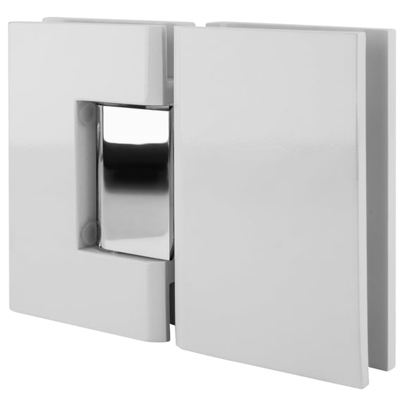 CRL GEN180WC White with Chrome Accent Geneva 180 Series 180 Degree Glass-to-Glass Standard Hinge
