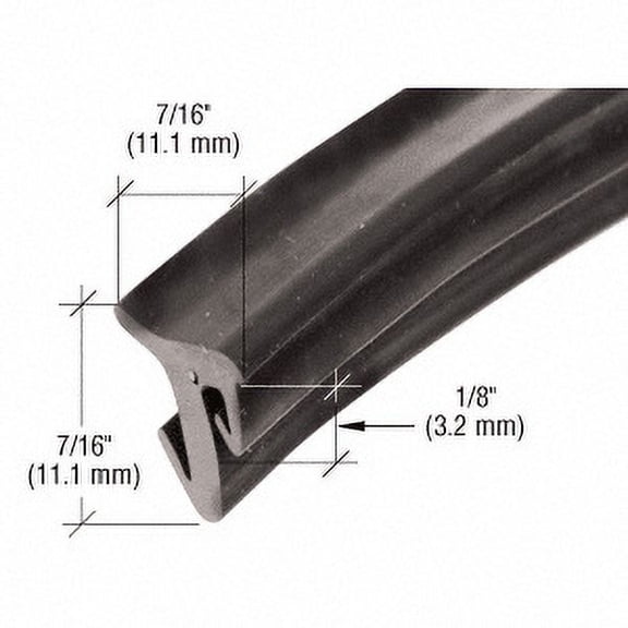 CRL GGT12100 1/2" Roll-In EPDM Gasket for Tapered Sidelite Rails - 100' Roll Black