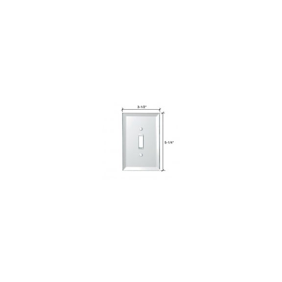 CRL GPP3W White Toggle Switch Back Painted Glass Cover Plate