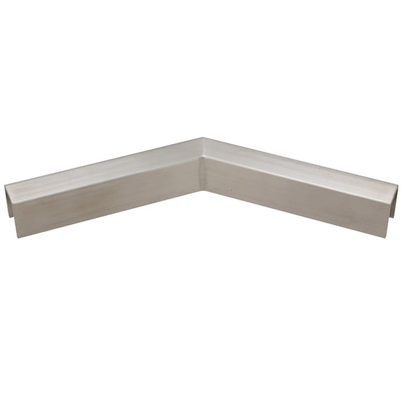 CRL GRLC10H3BS6 316 Brushed Stainless 11 Gauge 135 Degree Horizontal Corner for 1/2" Glass Crisp Corner Low Profile Cap Rail