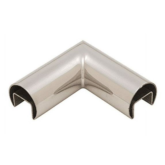 CRL GRRF15HPS 316 Polished Stainless Steel 90 Degree Horizontal Roll Formed Cap Rails Corners