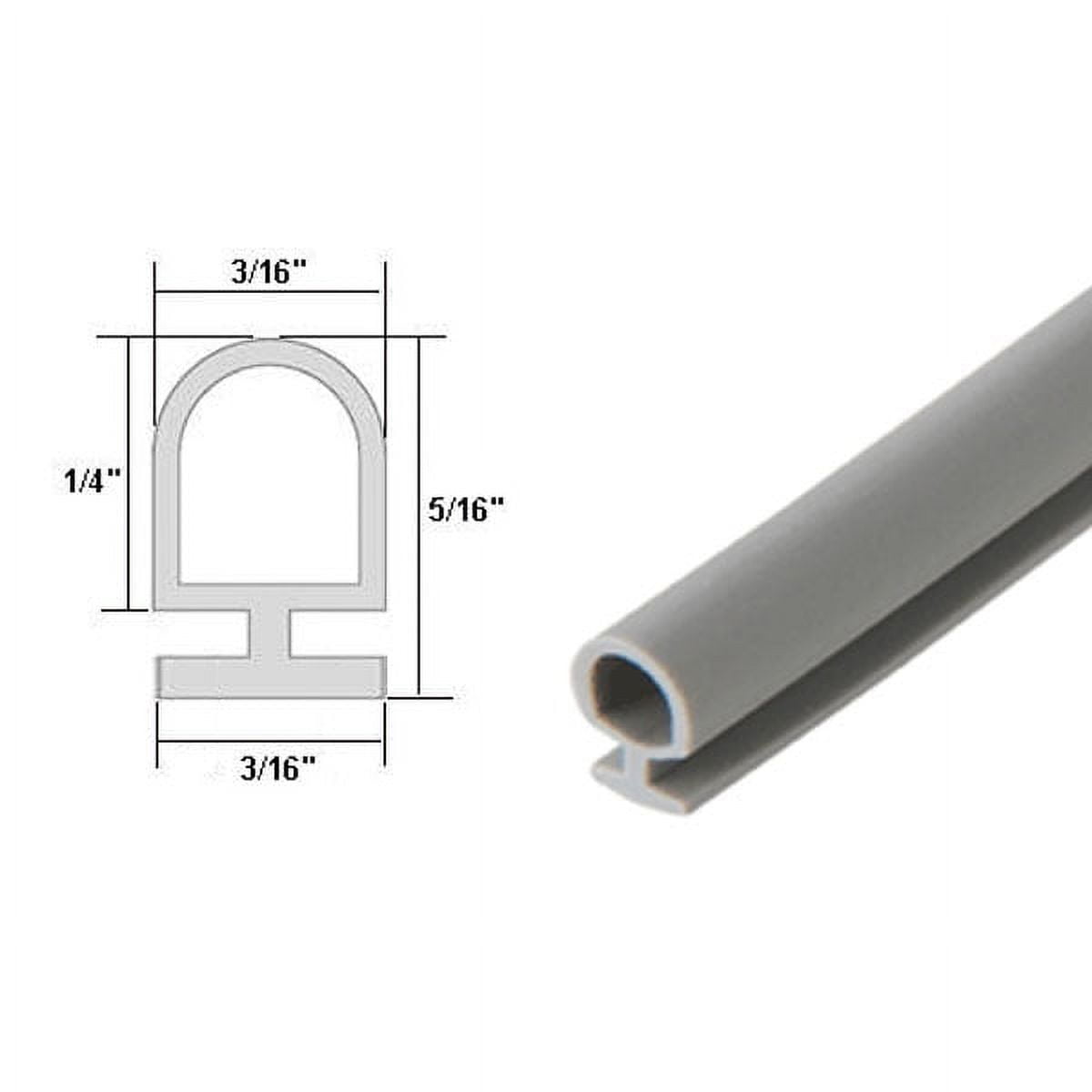 CRL Gray Vinyl Shower Door Bulb Seal 10ft long