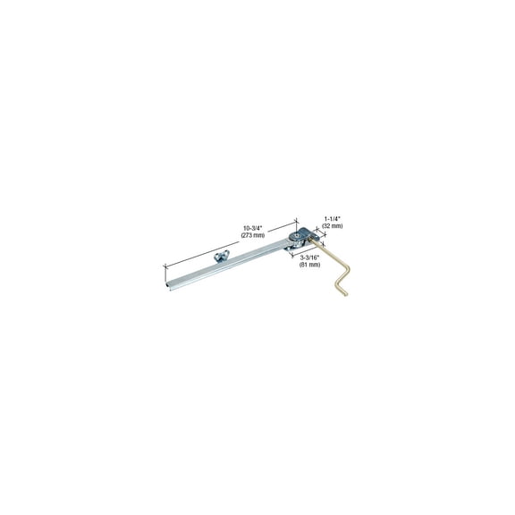 CRL H3528 10-3/4" Chrome Finished Casement Window Operator for Paryln Windows
