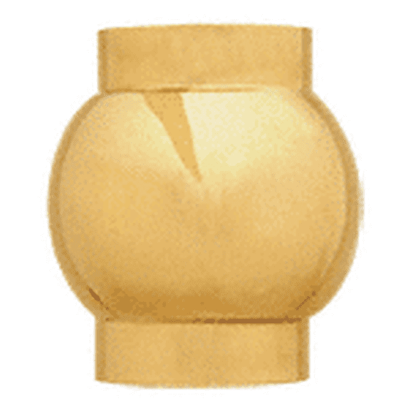CRL HR20BAPB Polished Brass 3-5/16" Ball Type Inline Outlet for 2" Tubing