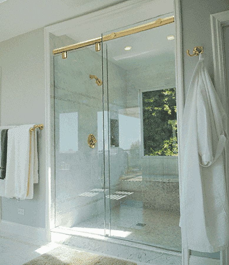 Bypass Sliding Glass Shower Door Sorrento Lux Series 56-60 Width 62  Height - Semi-Frameless Matte Black Finish - Smart Guard Easy Clean Coating  5/16 (8mm) Tempered Glass by Fab Glass and Mirror 