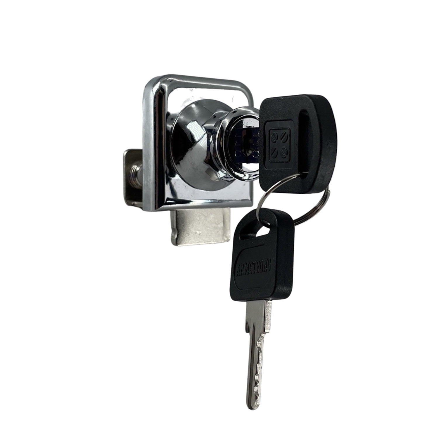 CRL LK42KA Chrome Lock for 1/4" Cabinet Glass Door - Keyed Alike