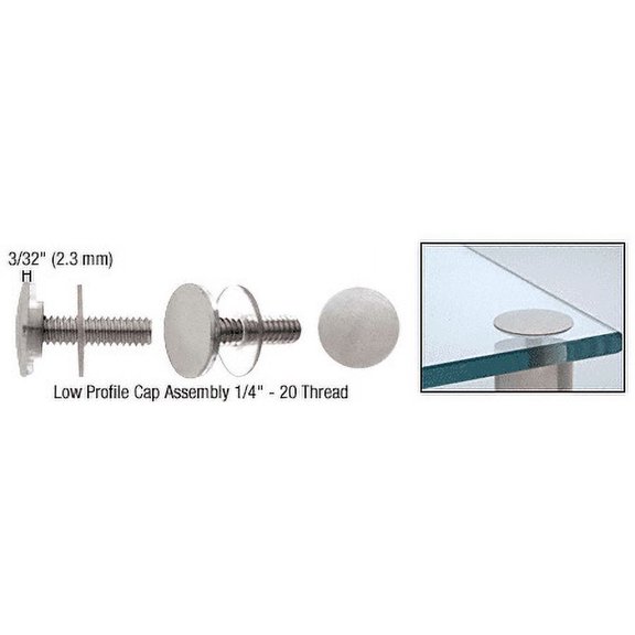 CRL LPC34BS Brushed Stainless Low Profile Cap Assembly for 3/4" Standoff Bases