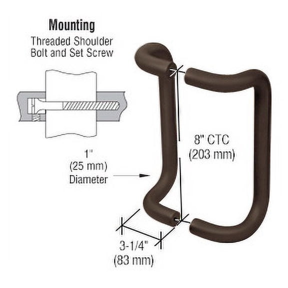 CRL M2174810B 8" Dark Bronze Offset Pull Handles Back-to-Back