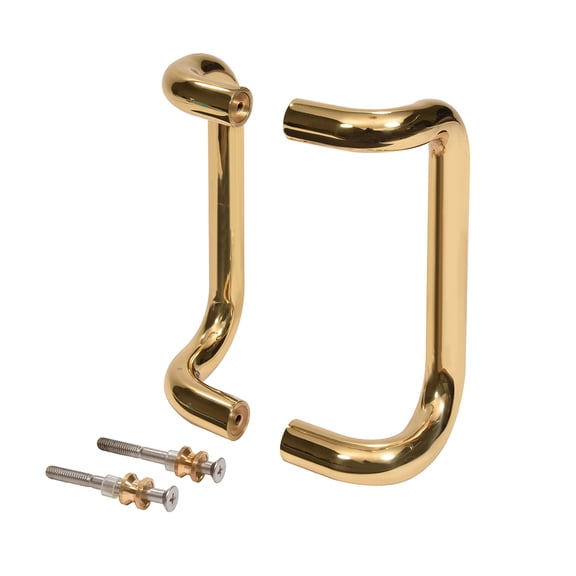 CRL M217483 8" Polished Brass Offset Pull Handles Back-to-Back