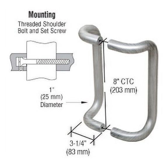 CRL M2174832D 8" Brushed Stainless Offset Pull Handles Back-to-Back