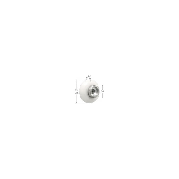 CRL M6000B 3/4" Oval Edge Nylon Ball Bearing Shower Door Roller with Threaded Hex Hub - Bulk - pack of 100
