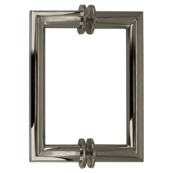 CRL MT6X6PN Polished Nickel 6" MT Series Round Tubing Mitered Corner Back-to-Back Pull Handle