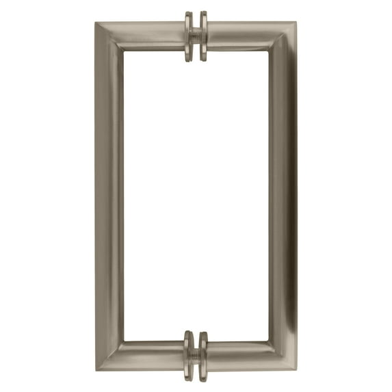 CRL MT8X8BN Brushed Nickel 8" MT Series Round Tubing Mitered Corner Back-to-Back Pull Handle