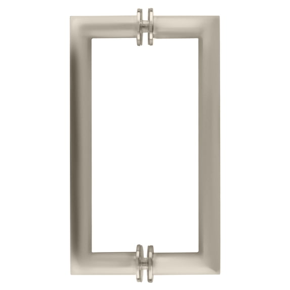 CRL MT8X8SN Satin Nickel 8" MT Series Round Tubing Mitered Corner Back-to-Back Pull Handle