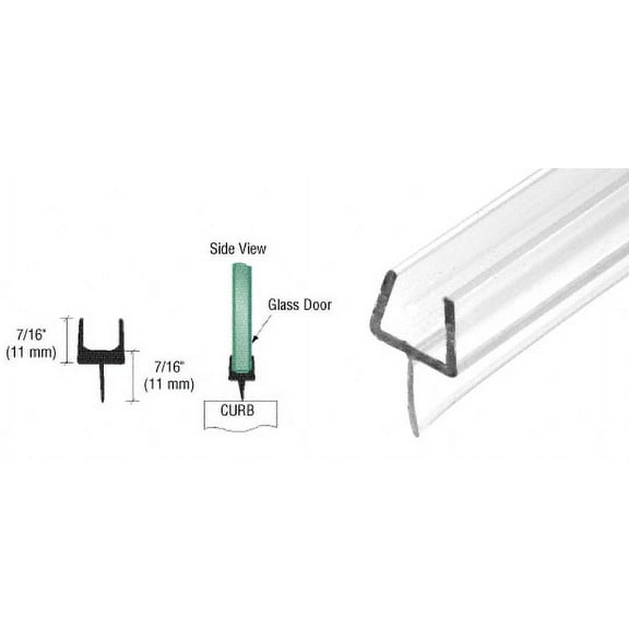 CRL One-Piece Bottom Rail With Clear Wipe for 3/8" Glass - 31 in long