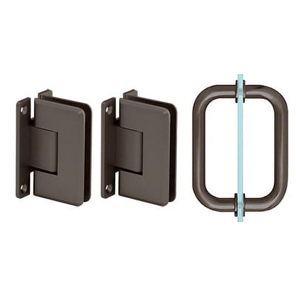 CRL P1NS30RB Oil Rubbed Bronze Pinnacle Shower Pull and Hinge Set