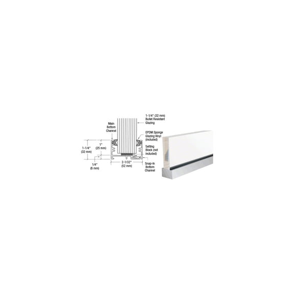 CRL PB014A Satin Anodized Two-Piece Snap Together Sash 144" Stock Length