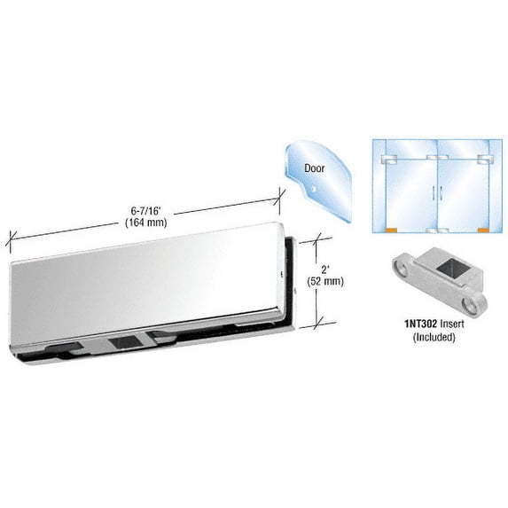 CRL PH10DPS Polished Stainless Bottom Door Patch With 1NT302 Insert