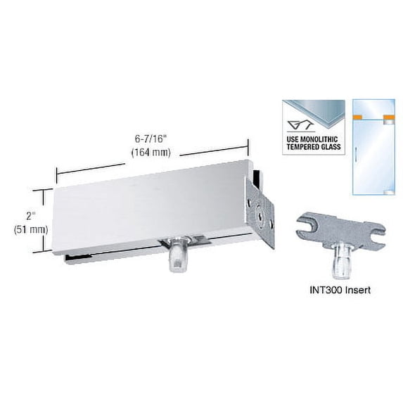 CRL PH34BS Brushed Stainless Wall Mounted Transom Patch With 1NT300 Insert