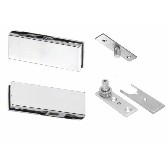 CRL PHA1A Satin Anodized North American Patch Door Kit - Without Lock