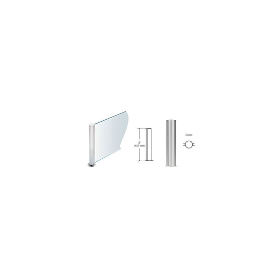 CRL PP0818CBS Brushed Stainless 18" Round PP08 Elegant Series Counter/Partition Center Post