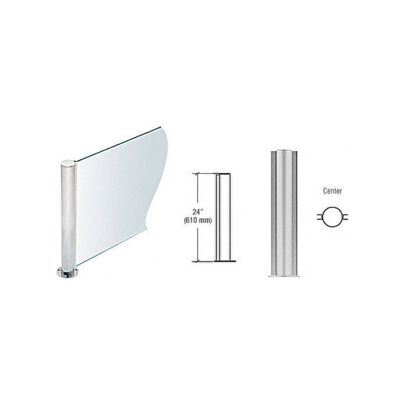 CRL PP0824CBS Brushed Stainless 24" Round PP08 Elegant Series Counter/Partition Center Post
