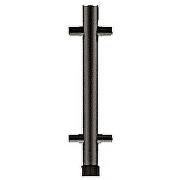CRL PP55CBL Black Powder Paint 12" High 1" Round PP55 Slimline Series Straight Front Counter/Partition Center Post