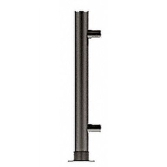 CRL PP55EBL Black Powder Paint 12" High 1" Round PP55 Slimline Series Straight Front Counter/Partition End Post