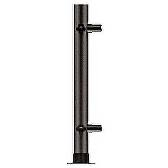 CRL PP55LBL Black Powder Paint 12" High 1" Round PP55 Slimline Series Straight Front Counter/Partition Corner Post