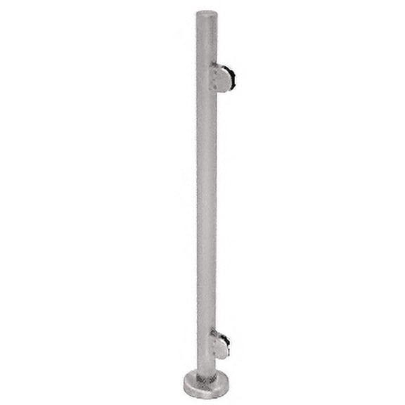 CRL PR36EBS Brushed Stainless 36" Steel Round Glass Clamp End Post Railing Kit