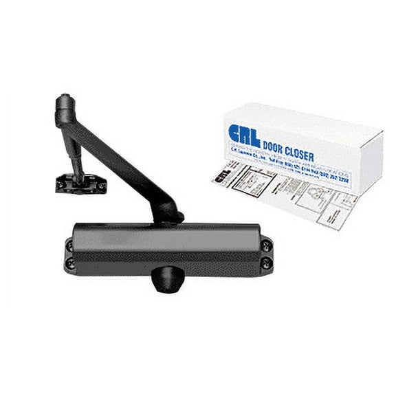CRL PR80BLK Black Adjustable Spring Power Size 2 to 5 Surface Mount Door Closer