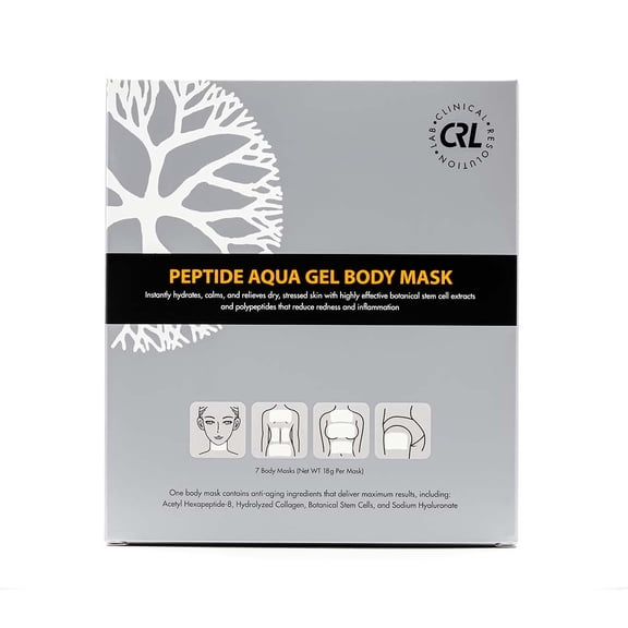 CRL Peptide Aqua Gel Body Mask 7 pack, Instant Hydration, Soothing, Cooling, Healing, Post-Treatment, Post Microneedling, Reduce Redness and Stinging Feeling