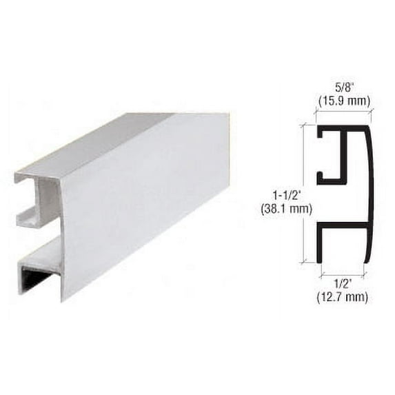 CRL RF144SC Satin Chrome Rectangular Mirror Frame Extrusion 144" Stock Length