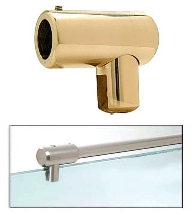 CRL S5BR Polished Brass Support Bar U-Bracket for 3/8" and 1/2" Glass
