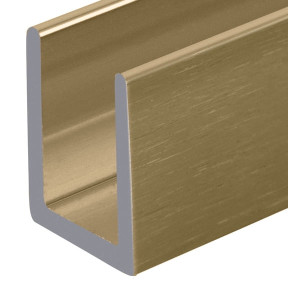 CRL SDCD38SB Satin Brass 3/8" Fixed Panel Shower Door Deep U-Channel - 95" Length