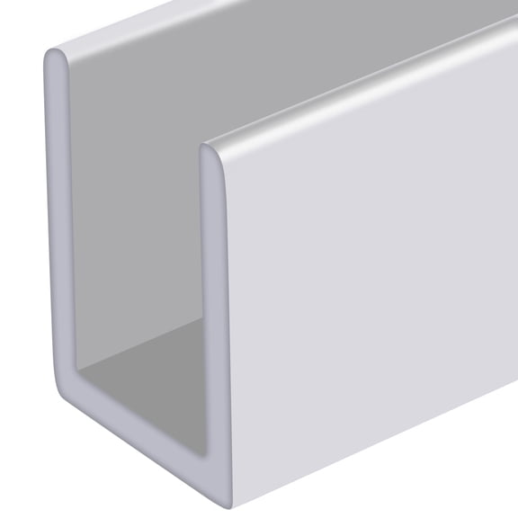 CRL SDCD38W White 3/8" Fixed Panel Shower Door Deep U-Channel - 95" Length