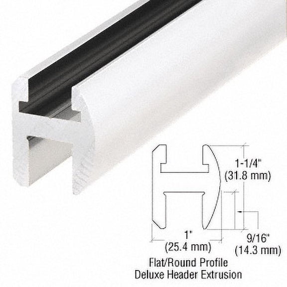 CRL SDH980BA Brite Anodized Deluxe Shower Door Header Kit - 95"