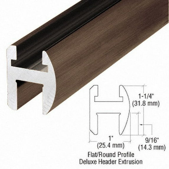 CRL SDH980BBRZ Brushed Bronze Deluxe Shower Door Header Kit - 95"